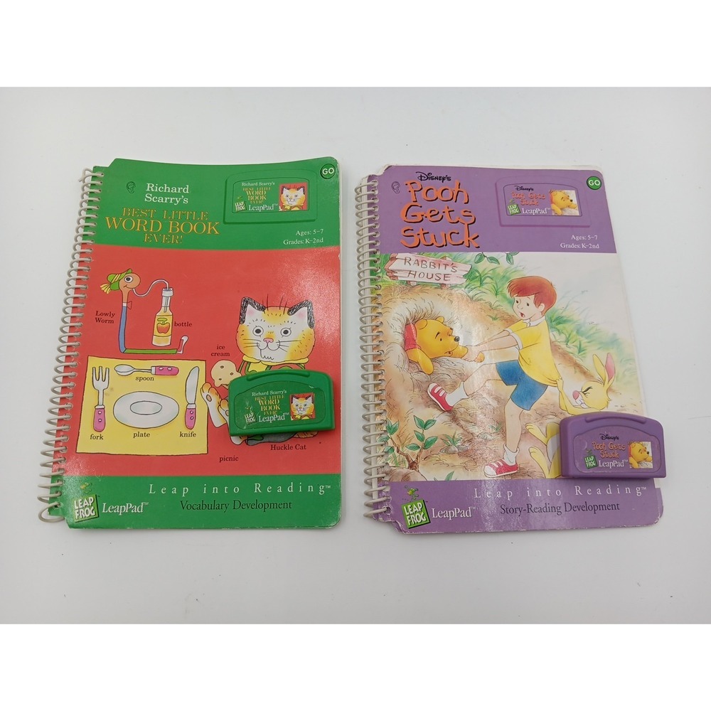 LeapFrog Leap‎ Pad 2 Books with Cartridges K-2nd Grade Vocabulary Reading Pooh